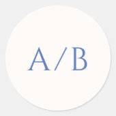 Stilvolle Blue Modern Wedding Runder Aufkleber (Vorderseite)