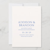 Stilvolle Blue Modern Wedding Save The Date (Vorderseite)