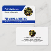 Stilvolle Blue Plumbing Lines Visitenkarte (Vorne/Hinten)