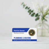 Stilvolle Blue Plumbing Lines Visitenkarte (Stehend Vorderseite)