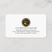 Stilvolle Blue Plumbing Lines Visitenkarte (Rückseite)