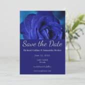 Stilvolle Blue Rose Wedding Save the Date (Stehend Vorderseite)