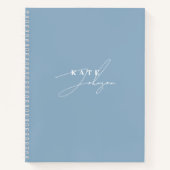 Stilvolle Blue Signature Script Monogram Notizblock (Vorderseite)