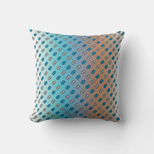 Stilvolle Blue & Silver Polka Dots auf Blue & Oran Kissen