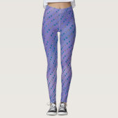 Stilvolle Blue & Silver Polka Dots auf Lavender NI Leggings (Vorderseite)