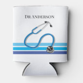 Stilvolle Blue Stripes und Stethoscope Doctor Dosenkühler (Vorderseite)