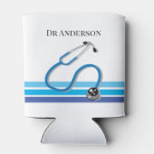 Stilvolle Blue Stripes und Stethoscope Doctor Dosenkühler (Rückseite)