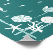 Stilvolle Blue Underwater Seascape Poster (Ecke)