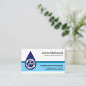 Stilvolle Blue Waterdrop Layers Plumber Visitenkarte (Stehend Vorderseite)
