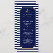 Stilvolle Blue Wedding Program Rack Cards Programm (Vorne/Hinten)