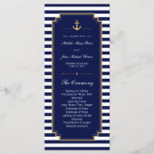 Stilvolle Blue Wedding Program Rack Cards Programm (Vorderseite)