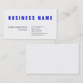 Stilvolle Blue White Manager Business Card Visitenkarte (Vorne/Hinten)