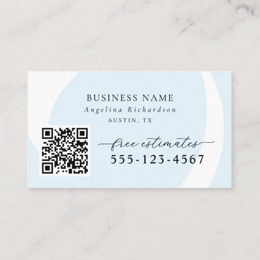Stilvolle Blue White Moderne Reinigungsdienste Visitenkarte (Rückseite)