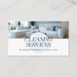 Stilvolle Blue White Moderne Reinigungsdienste Visitenkarte
