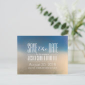 Stilvolle Blue & White Winter Wedding Save the Dat Ankündigungspostkarte (Stehend Vorderseite)