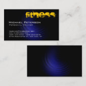 Stilvolle Blue Yellow Black Fitness Business Card Visitenkarte (Vorne/Hinten)