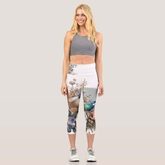 Stilvolle Bluebird Leggings Artistic Nature (Vorderseite)