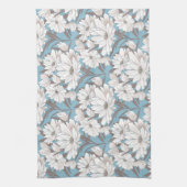 Stilvolle Blume auf blauem Hintergrund. Geschirrtuch (Vertikal)