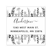 Stilvolle Blume & Blätter Handgezeichnet, kundensp Permastempel (Design)