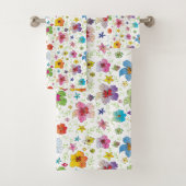 Stilvolle Blume Blumenmuster farbenfroh Badhandtuch Set (Insitu)