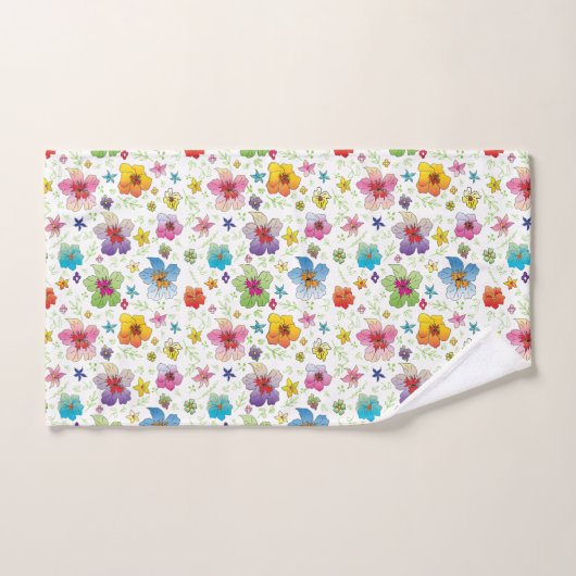 Stilvolle Blume Blumenmuster farbenfroh Badhandtuch Set (Handtuch)