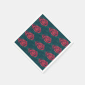 Stilvolle Blume für blasse Rote Rose Napkin Serviette (Ecke)