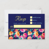Stilvolle Blume Hochzeit RSVP Karte (Vorderseite)