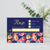 Stilvolle Blume Hochzeit RSVP Karte (Stehend Vorderseite)