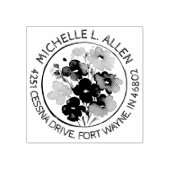 Stilvolle Blume Kunst Rücksendeadresse Gummistempel (Prägung)