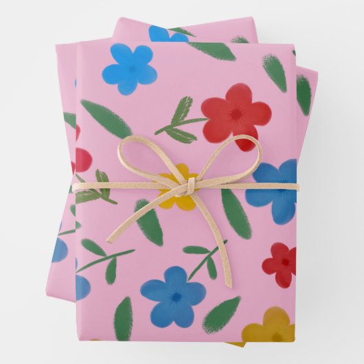STILVOLLE BLUME PATTER GESCHENKPAPIER SET (Beispiel)