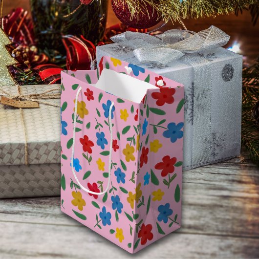 STILVOLLE BLUME PATTER MITTLERE GESCHENKTÜTE