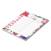 Stilvolle Blume Personalisierter Name Notizblock (Rotiert)