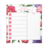 Stilvolle Blume Personalisierter Name Notizblock (Vorderseite)