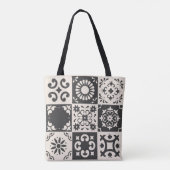 Stilvolle Blume Tiles Tasche (Rückseite)