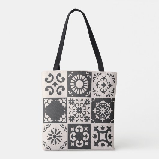 Stilvolle Blume Tiles Tasche (Rückseite)