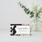 Stilvolle Blume und Streifen Mutterschaft Birth Do Visitenkarte (Stehend Vorderseite)