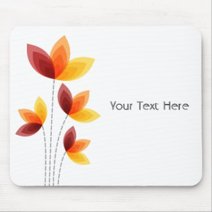Stilvolle Blume - weiß Mousepad