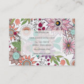 Stilvolle Blumendoodles, lebendiges Design Visitenkarte (Rückseite)