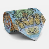 Stilvolle Blumengarten Wasserfarben Malerei Krawatte (Gerollt)