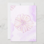 Stilvolle Blumenhochzeit in Rosa, lila Aquarell Einladung (Rückseite)