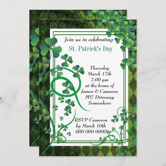 Stilvolle Blumenläden Einladung (Vorne/Hinten)