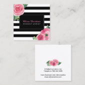 Stilvolle BlumenMaskenbildner-Visitenkarten Quadratische Visitenkarte (Vorne/Hinten)