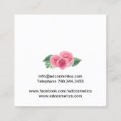 Stilvolle BlumenMaskenbildner-Visitenkarten Quadratische Visitenkarte (Rückseite)