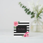 Stilvolle BlumenMaskenbildner-Visitenkarten Quadratische Visitenkarte (Stehend Vorderseite)