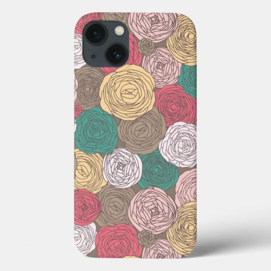 Stilvolle Blumenmuster. Helle Blüte Case-Mate iPhone Hülle (Rückseite)