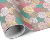 Stilvolle Blumenmuster. Helle Blüte Geschenkpapier (Rolleneckpunkt)