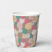 Stilvolle Blumenmuster. Helle Blüte Pappbecher (Rückseite)