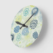 Stilvolle Blumenmuster mit niedlichen Blume Runde Wanduhr (Winkel)