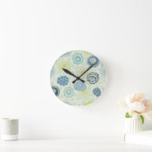 Stilvolle Blumenmuster mit niedlichen Blume Runde Wanduhr (Zuhause)