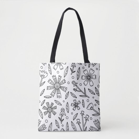 Stilvolle Blumenmuster-Tote-Tasche Tasche (Vorderseite)